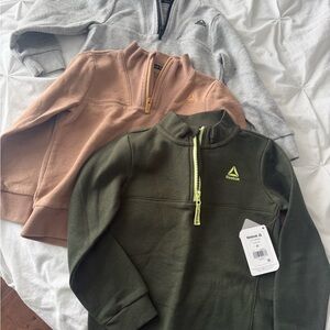 Reebok Kids' Half-Zip Sweater Set - Green, Tan, Gray